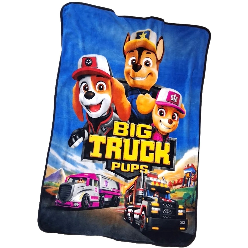 Paw Patrol Big Truck Pups Fleece Throw Blanket Nickelodeon Toddler 50x60 Soft